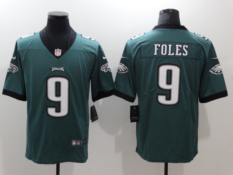 Men's Philadelphia Eagles Nick Foles #9 Midnight Green Jersey
